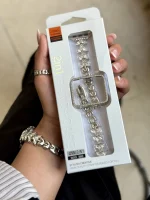 بند اپل واچ Diamond leaf bracelet با گارد نگینی (کدw5072) - Image 5